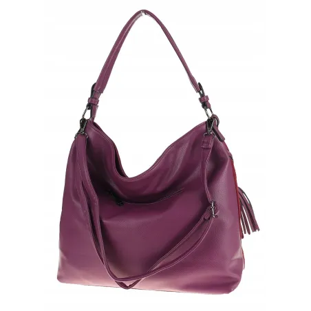 CHARRO Włoska Marka Torebka Damska Worek Listonoszka na Ramię CH5578100 Purple
