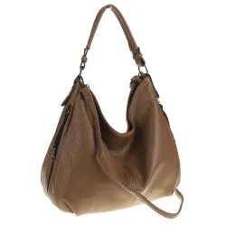 Torebka Damska Shopper Modna Duża Listonoszka Worek na Ramię LH2503 Brązowa