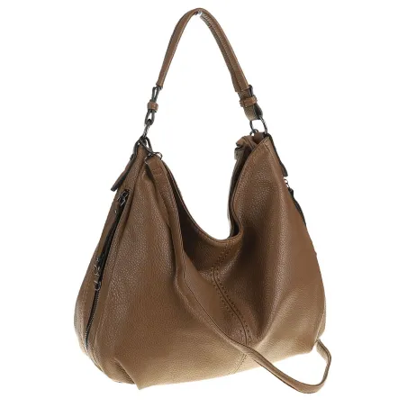 Torebka Damska Shopper Modna Duża Listonoszka Worek na Ramię LH2503 Brązowa