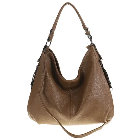 Torebka Damska Shopper Modna Duża Listonoszka Worek na Ramię LH2503 Brązowa