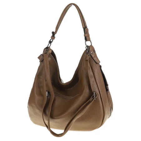 Torebka Damska Shopper Modna Duża Listonoszka Worek na Ramię LH2503 Brązowa