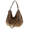 Torebka Damska Shopper Modna Duża Listonoszka Worek na Ramię LH2503 Brązowa