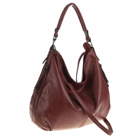 Torebka Damska Shopper Modna Duża Listonoszka Worek na Ramię LH2503 Bordowa