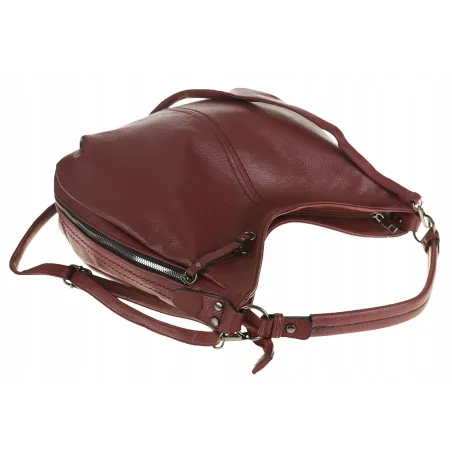 Torebka Damska Shopper Modna Duża Listonoszka Worek na Ramię LH2503 Bordowa