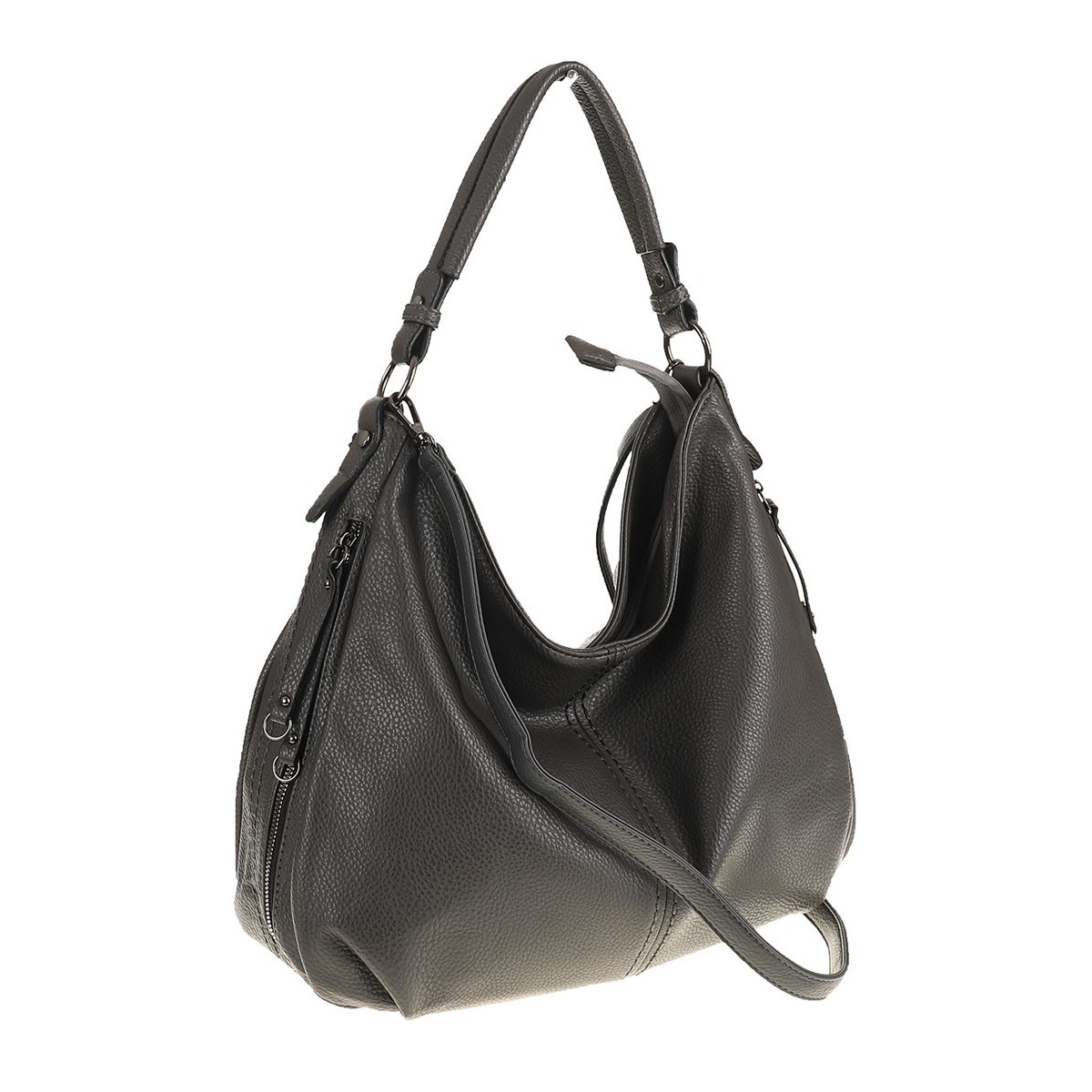 Torebka Damska Shopper Modna Duża Listonoszka Worek na Ramię LH2503 Szara