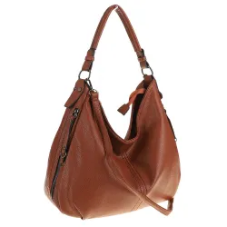 Torebka Damska Shopper Modna Duża Listonoszka Worek na Ramię LH2503 Brązowa