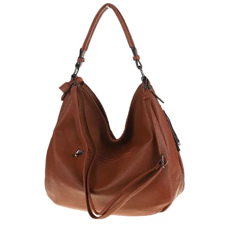 Torebka Damska Shopper Modna Duża Listonoszka Worek na Ramię LH2503 Brązowa