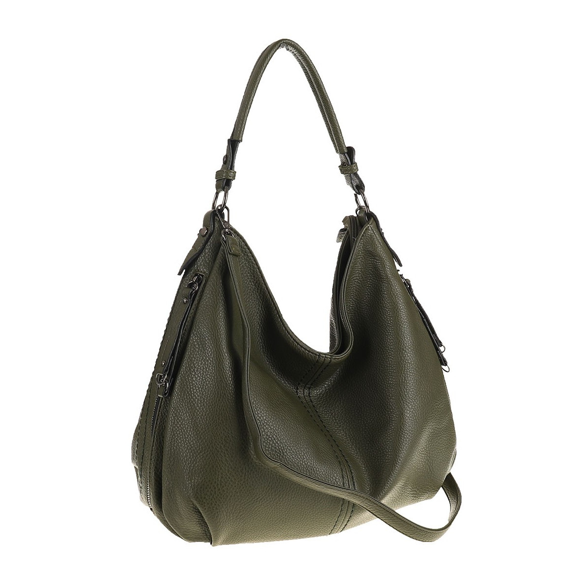 Torebka Damska Shopper Modna Duża Listonoszka Worek na Ramię LH2503 Zielona