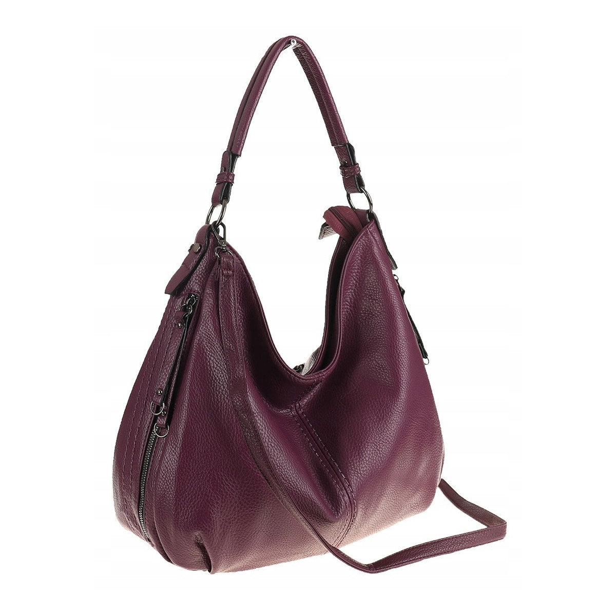 Torebka Damska Shopper Duża Listonoszka Worek na Ramię LH2503 Fioletowa