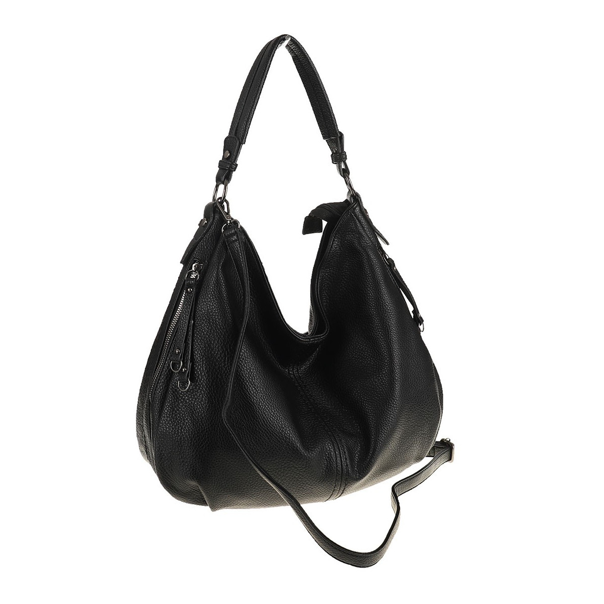 Torebka Damska Shopper Modna Duża Listonoszka Worek na Ramię LH2503 Czarna