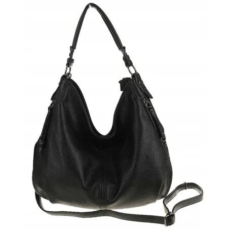 Torebka Damska Shopper Modna Duża Listonoszka Worek na Ramię LH2503 Czarna