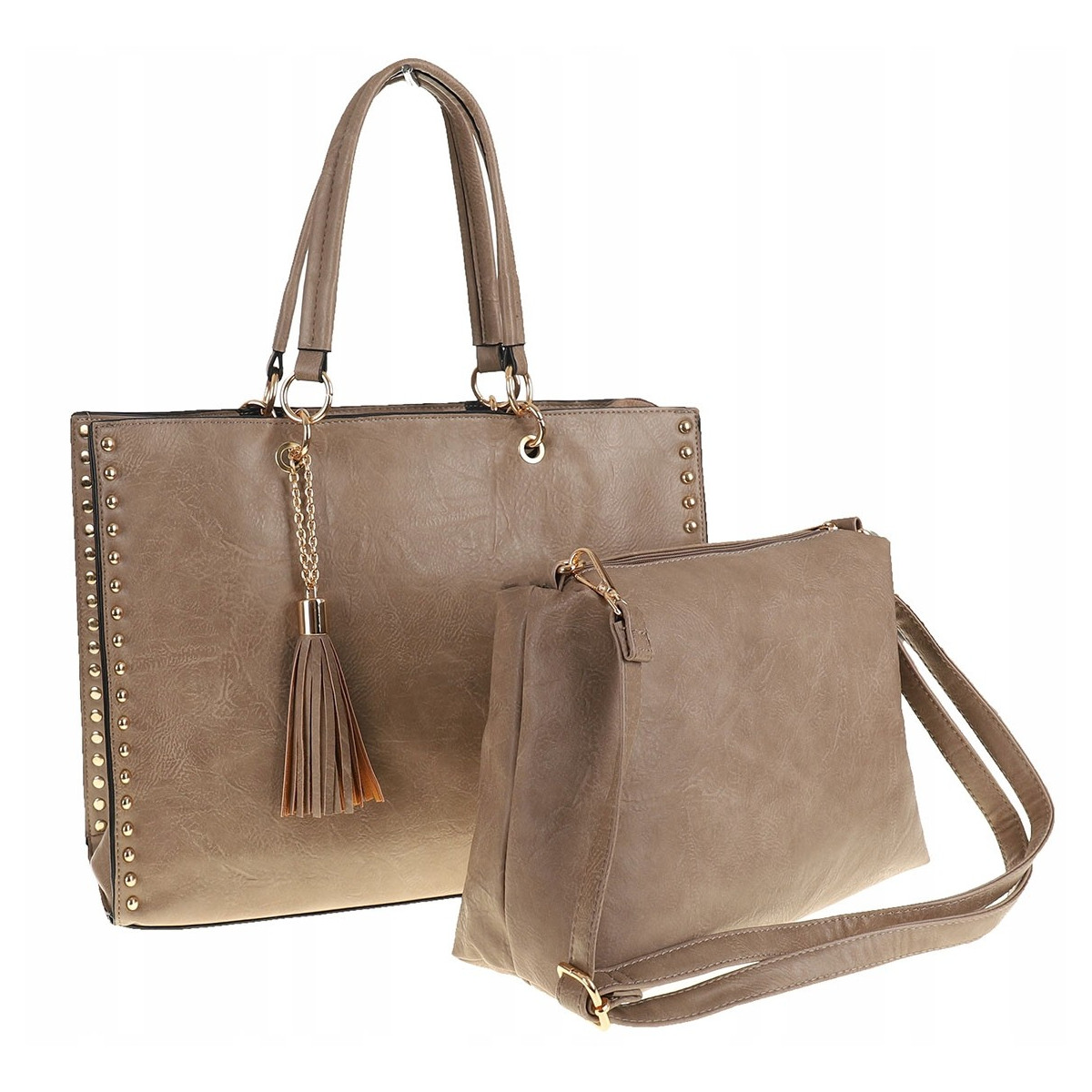 Paolo BAGS Torebka Damska Teczka A4 Listonoszka PB92521 Beżowa