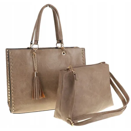 Paolo BAGS Torebka Damska Teczka A4 Listonoszka PB92521 Beżowa