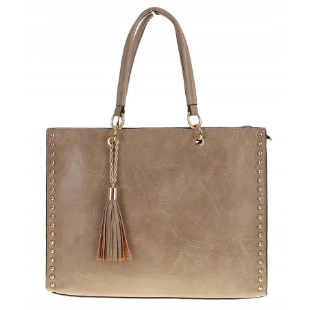 Paolo BAGS Torebka Damska Teczka A4 Listonoszka PB92521 Beżowa