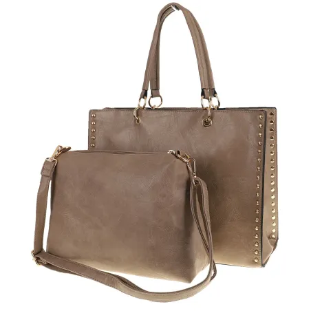 Paolo BAGS Torebka Damska Teczka A4 Listonoszka PB92521 Beżowa