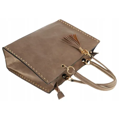 Paolo BAGS Torebka Damska Teczka A4 Listonoszka PB92521 Beżowa