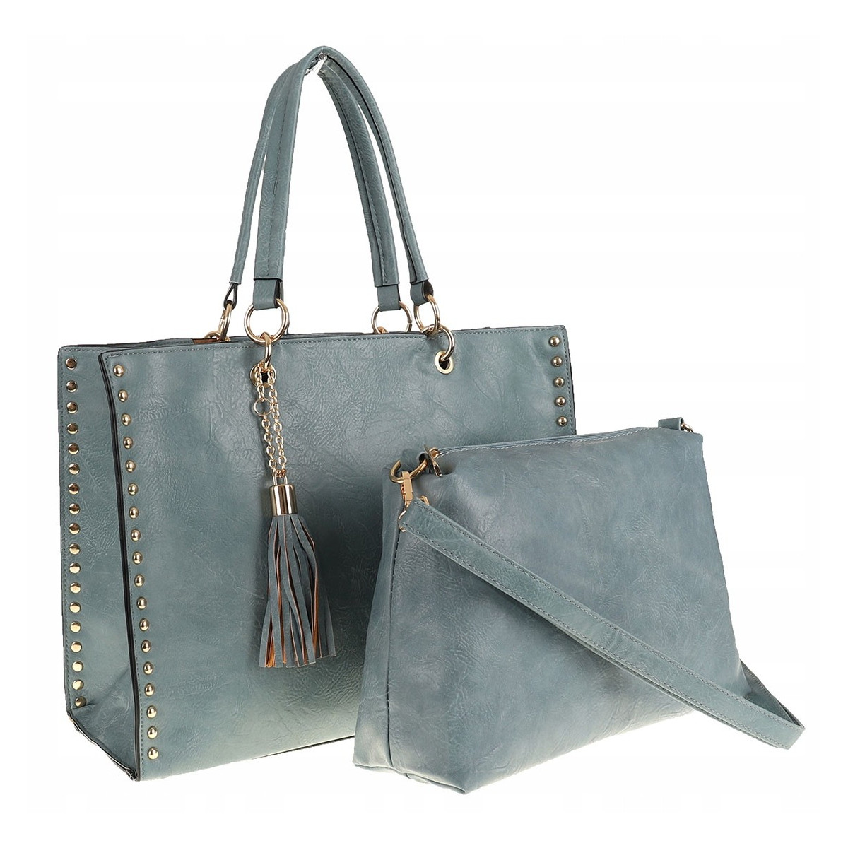 Paolo BAGS Torebka Damska Teczka A4 Listonoszka PB92521 Niebieska