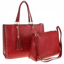 Paolo BAGS Torebka Damska Teczka A4 Listonoszka PB92521 Czerwona