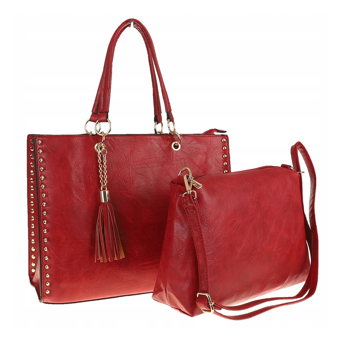 Paolo BAGS Torebka Damska Teczka A4 Listonoszka PB92521 Czerwona