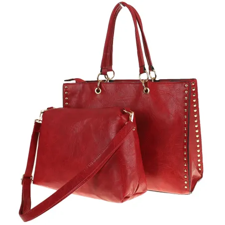 Paolo BAGS Torebka Damska Teczka A4 Listonoszka PB92521 Czerwona