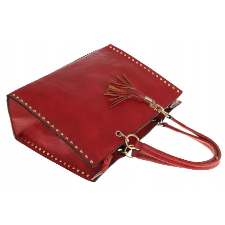 Paolo BAGS Torebka Damska Teczka A4 Listonoszka PB92521 Czerwona