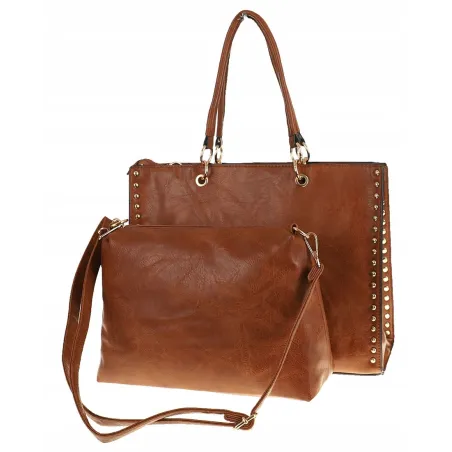 Torebka damska teczka A4 pojemna listonoszka 2w1 duża modna PB92521 Brązowa