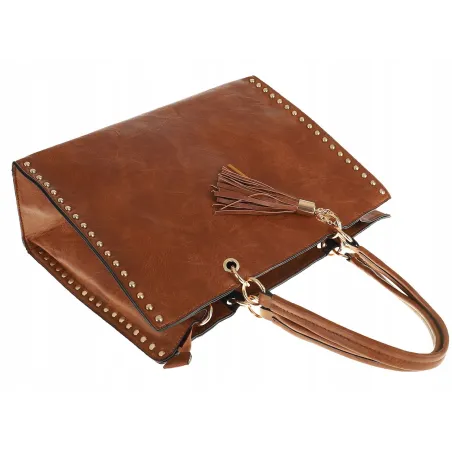Torebka damska teczka A4 pojemna listonoszka 2w1 duża modna PB92521 Brązowa