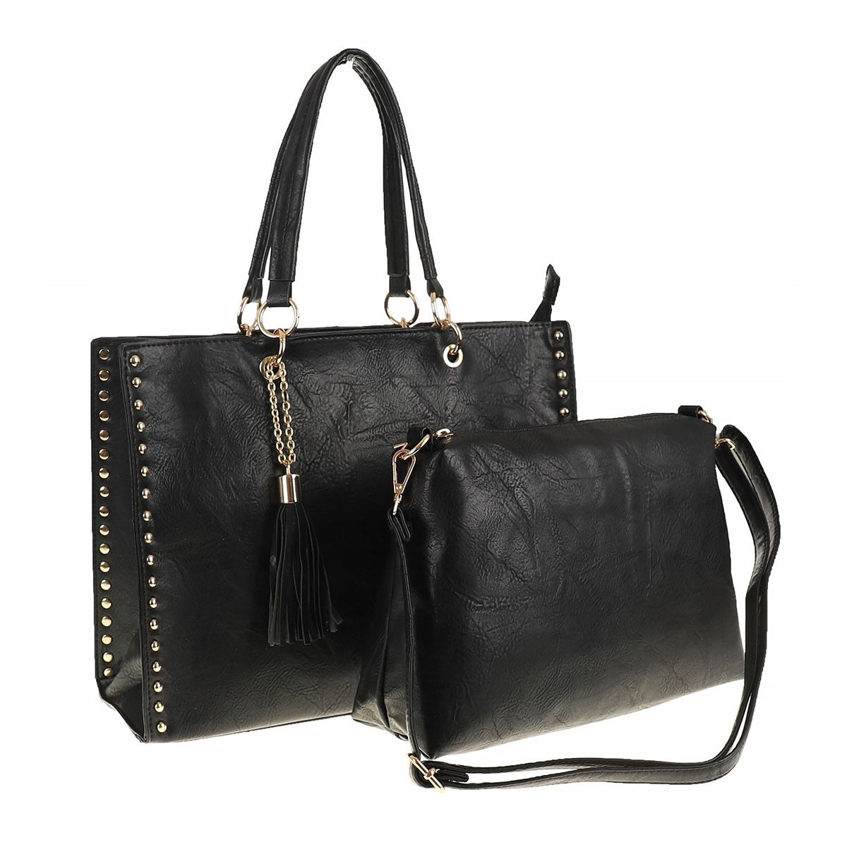 Torebka damska teczka A4 pojemna listonoszka 2w1 duża modna PB92521 Czarna