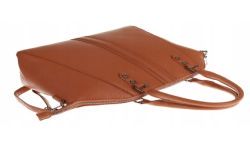 Damska klasyczna torebka kuferek teczka listonoszka LX20235 Brown
