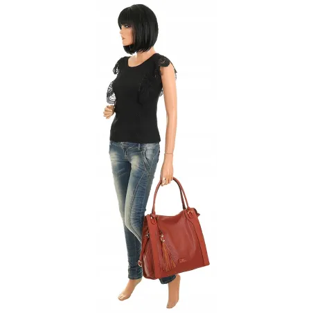 CHARRO Włoska Marka Torebka Damska Elegancka Listonoszka na Ramię CH66786 Plum Red