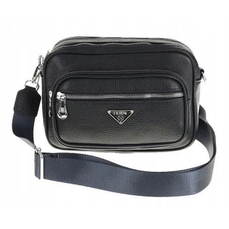 Elegancka pojemna Torebka Damska Listonoszka kuferek na Ramę YD9710 Granatowa