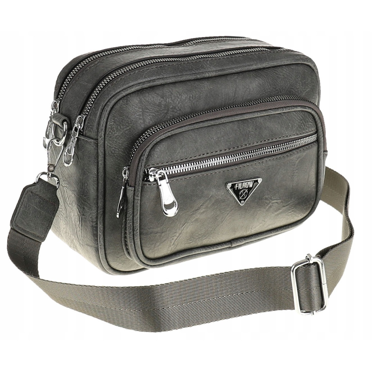 Elegancka pojemna Torebka Damska Listonoszka kuferek na Ramę YD9710 Szara