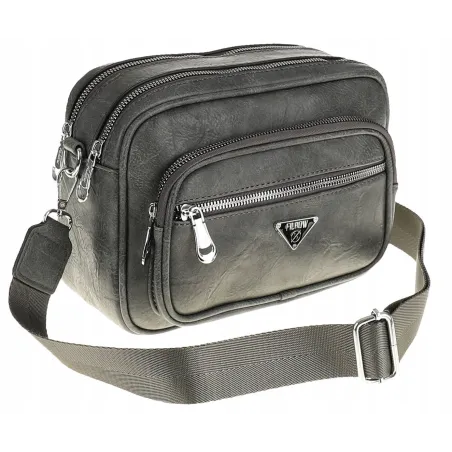 Elegancka pojemna Torebka Damska Listonoszka kuferek na Ramę YD9710 Szara