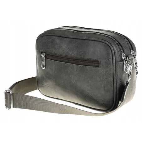 Elegancka pojemna Torebka Damska Listonoszka kuferek na Ramę YD9710 Szara