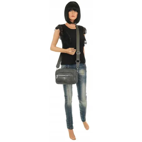 Elegancka pojemna Torebka Damska Listonoszka kuferek na Ramę YD9710 Szara