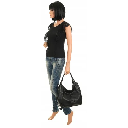 YYcoveri Torebka Damska Modna Listonoszka Worek na Ramię CWHS0581 Black