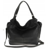 HERNAN Włoska Marka Torebka Damska Worek Modna Listonoszka na Ramię HB0153 Czarna