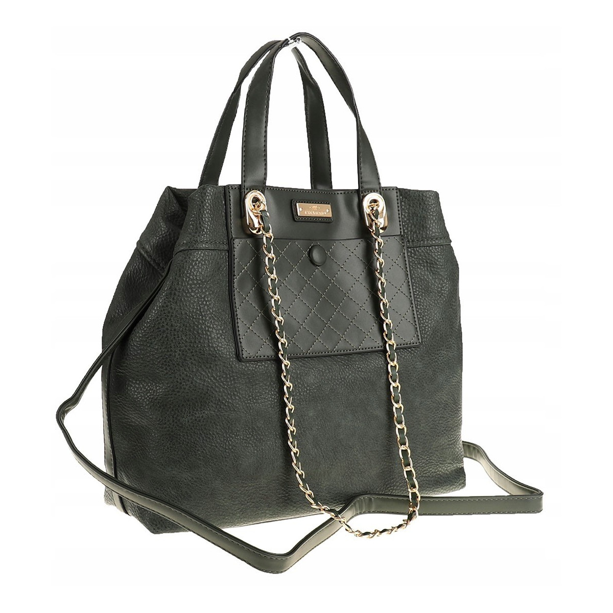 CHARRO Włoska Marka  Torebka Damska Elegancka Worek Listonoszka Kuferek CH855622 Green