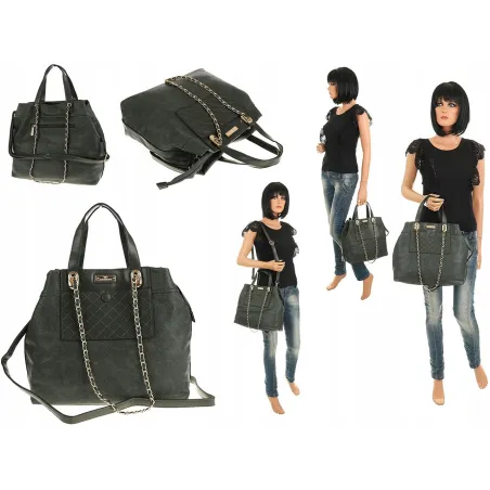 CHARRO Włoska Marka  Torebka Damska Elegancka Worek Listonoszka Kuferek CH855622 Green