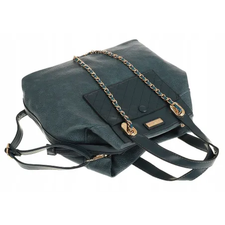 CHARRO Włoska Marka  Torebka Damska Elegancka Worek Listonoszka Kuferek CH855622 Blue