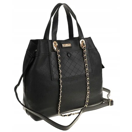 CHARRO Włoska Marka Torebka Damska Elegancka Worek Listonoszka Kuferek CH855622 Black