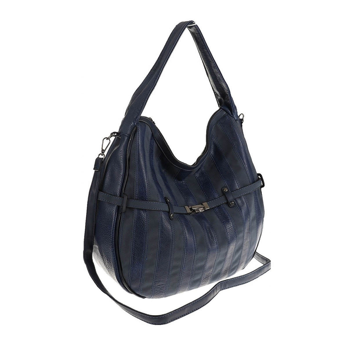 Maria C. Włoska Marka  Torebka Damska Worek Modna Listonoszka na Ramię MC805 Blue