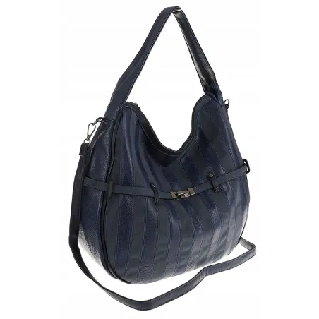 Maria C. Włoska Marka  Torebka Damska Worek Modna Listonoszka na Ramię MC805 Blue