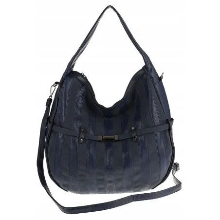 Maria C. Włoska Marka  Torebka Damska Worek Modna Listonoszka na Ramię MC805 Blue