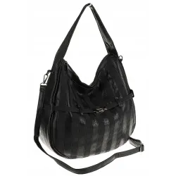 Maria C. Włoska Marka Torebka Damska Worek Modna Listonoszka na Ramię MC805 Black