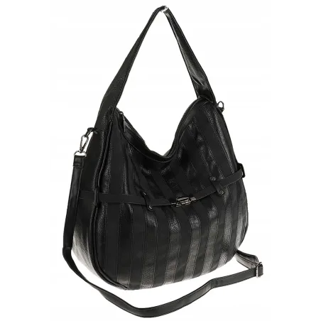 Maria C. Włoska Marka Torebka Damska Worek Modna Listonoszka na Ramię MC805 Black