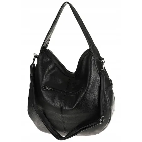 Maria C. Włoska Marka Torebka Damska Worek Modna Listonoszka na Ramię MC805 Black