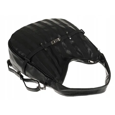 Maria C. Włoska Marka Torebka Damska Worek Modna Listonoszka na Ramię MC805 Black