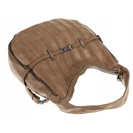 Maria C. Włoska Marka Torebka Damska Worek Modna Listonoszka na Ramię MC805 Khaki