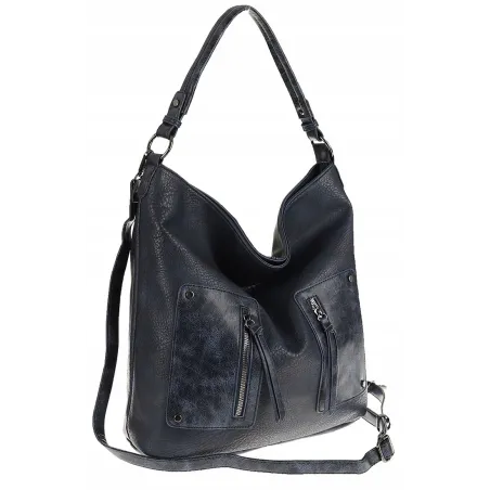 Maria C. Włoska Marka Torebka Damska Elegancka Worek Listonoszka na Ramię MC844 Blue